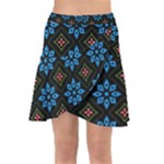 Flower Pattern Flora Floral Seamless Wrap Front Skirt