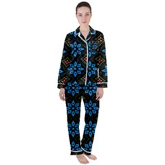 Women s Long Sleeve Satin Pajamas Set	 