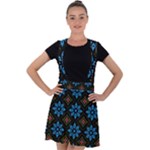 Flower Pattern Flora Floral Seamless Velvet Suspender Skater Skirt