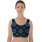 Flower Pattern Flora Floral Seamless Velvet Crop Top