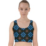 Flower Pattern Flora Floral Seamless Velvet Racer Back Crop Top