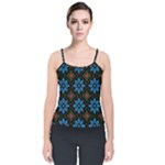 Flower Pattern Flora Floral Seamless Velvet Spaghetti Strap Top