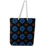 Flower Pattern Flora Floral Seamless Full Print Rope Handle Tote (Large)