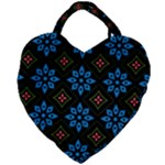 Flower Pattern Flora Floral Seamless Giant Heart Shaped Tote