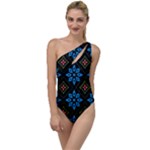 Flower Pattern Flora Floral Seamless To One Side Swimsuit