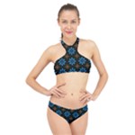 Flower Pattern Flora Floral Seamless High Neck Bikini Set