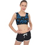 Flower Pattern Flora Floral Seamless V-Back Sports Bra