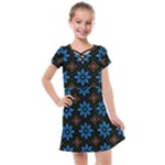 Flower Pattern Flora Floral Seamless Kids  Cross Web Dress