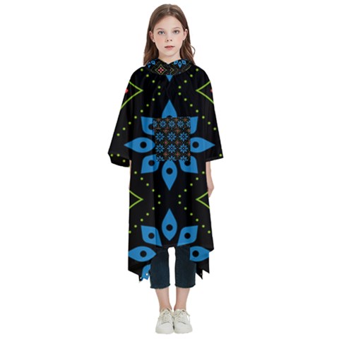 Flower Pattern Flora Floral Seamless Kids  Hooded Rain Ponchos from ArtsNow.com