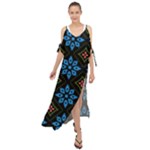 Flower Pattern Flora Floral Seamless Maxi Chiffon Cover Up Dress