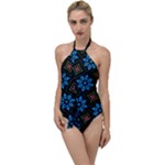 Flower Pattern Flora Floral Seamless Go with the Flow One Piece Swimsuit