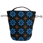 Flower Pattern Flora Floral Seamless Drawstring Bucket Bag