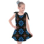 Flower Pattern Flora Floral Seamless Kids  Tie Up Tunic Dress