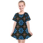 Flower Pattern Flora Floral Seamless Kids  Smock Dress