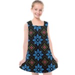 Flower Pattern Flora Floral Seamless Kids  Cross Back Dress