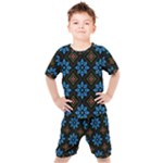 Flower Pattern Flora Floral Seamless Kids  T-Shirt and Shorts Set