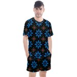 Flower Pattern Flora Floral Seamless Men s Mesh T-Shirt and Shorts Set