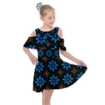 Flower Pattern Flora Floral Seamless Kids  Shoulder Cutout Chiffon Dress