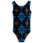 Flower Pattern Flora Floral Seamless Kids  Cut-Out Back One Piece Swimsuit