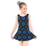 Flower Pattern Flora Floral Seamless Kids  Skater Dress Swimsuit