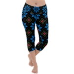 Flower Pattern Flora Floral Seamless Lightweight Velour Capri Yoga Leggings