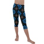 Flower Pattern Flora Floral Seamless Kids  Lightweight Velour Capri Leggings 