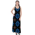 Flower Pattern Flora Floral Seamless Sleeveless Velour Maxi Dress