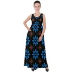 Flower Pattern Flora Floral Seamless Empire Waist Velour Maxi Dress