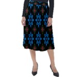 Flower Pattern Flora Floral Seamless Classic Velour Midi Skirt 