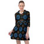 Flower Pattern Flora Floral Seamless Mini Skater Shirt Dress