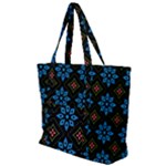 Flower Pattern Flora Floral Seamless Zip Up Canvas Bag