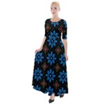 Flower Pattern Flora Floral Seamless Half Sleeves Maxi Dress