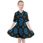 Flower Pattern Flora Floral Seamless Kids  All Frills Chiffon Dress