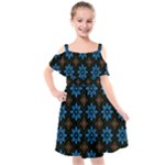 Flower Pattern Flora Floral Seamless Kids  Cut Out Shoulders Chiffon Dress