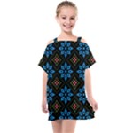 Flower Pattern Flora Floral Seamless Kids  One Piece Chiffon Dress