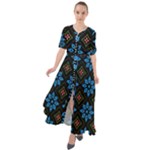 Flower Pattern Flora Floral Seamless Waist Tie Boho Maxi Dress