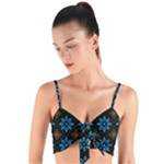 Flower Pattern Flora Floral Seamless Woven Tie Front Bralet