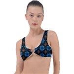 Flower Pattern Flora Floral Seamless Ring Detail Bikini Top