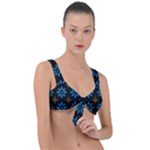 Flower Pattern Flora Floral Seamless Front Tie Bikini Top