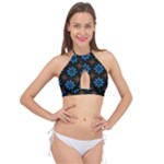 Flower Pattern Flora Floral Seamless Cross Front Halter Bikini Top