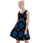 Flower Pattern Flora Floral Seamless Knee Length Skater Dress