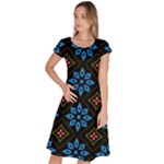 Flower Pattern Flora Floral Seamless Classic Short Sleeve Dress