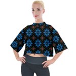 Flower Pattern Flora Floral Seamless Mock Neck T-Shirt