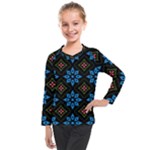 Flower Pattern Flora Floral Seamless Kids  Long Mesh T-Shirt