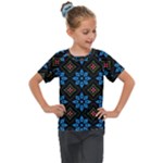 Flower Pattern Flora Floral Seamless Kids  Mesh Piece T-Shirt