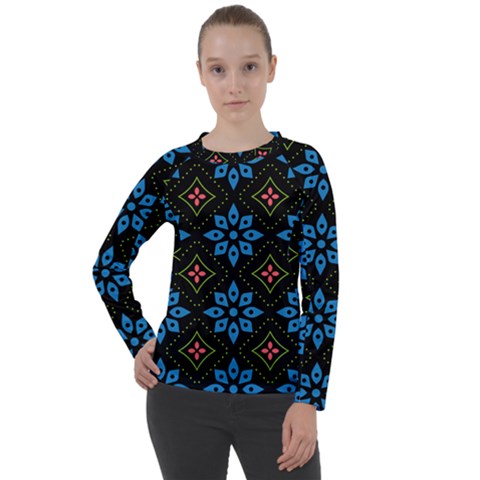 Flower Pattern Flora Floral Seamless Women s Long Sleeve Raglan T