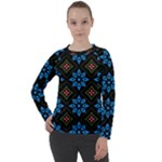 Flower Pattern Flora Floral Seamless Women s Long Sleeve Raglan T-Shirt