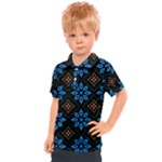 Flower Pattern Flora Floral Seamless Kids  Polo T-Shirt