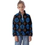 Flower Pattern Flora Floral Seamless Kids  Half Zip Hoodie