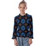 Flower Pattern Flora Floral Seamless Kids  Frill Detail T-Shirt